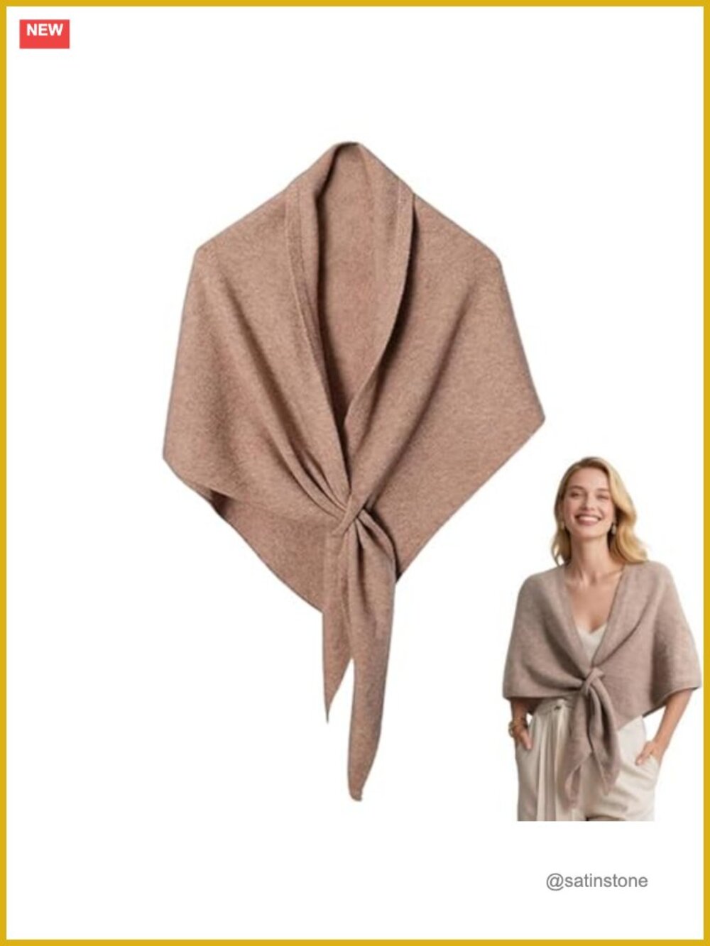 Pashmina Shawl Wrap for Women, Knitted Cashmere Cape, Scarf for All Seasons
